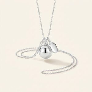 Bola de grossesse argent 925 médaillon ovale personnalisable