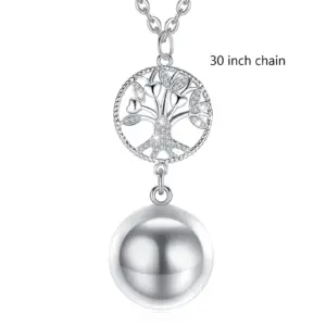 Bola de grossesse arbre de vie boule polie plaqué argent