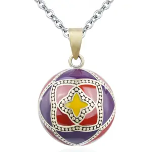 Bola de grossesse boule émaillée violette et rouge plaqué or