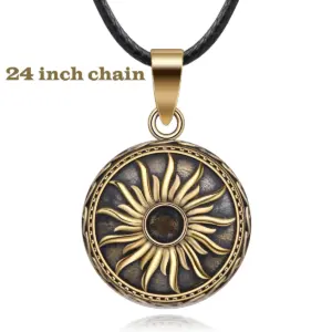 Bola de grossesse soleil plaqué or vieilli, pendentif vintage 20mm