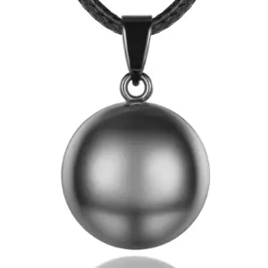 Bola de grossesse boule lisse noire plaqué noir cordon 76 cm