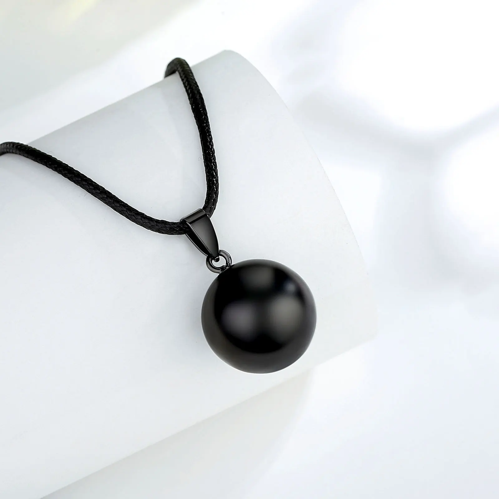 Bola de grossesse boule lisse noire plaqué noir cordon 76 cm – Image 4